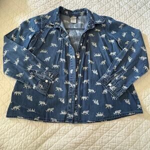 GYMBOREE Girls Denim Cheetah Chambray Tunic Sz 10 Streetwear Summer Casual Kooky